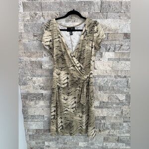 Timeless Algo Beige and Black Patterned Dress